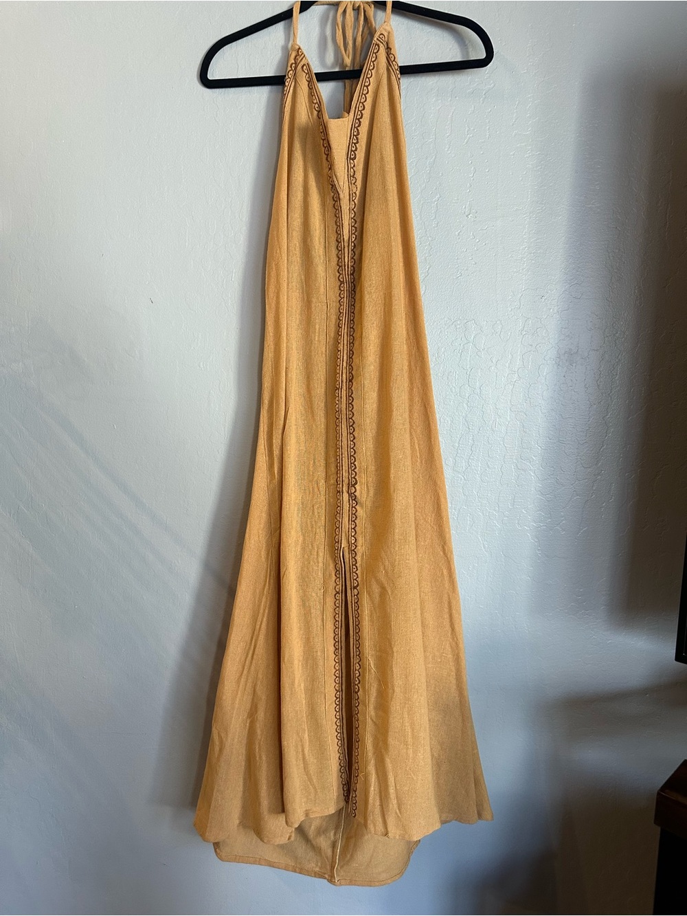 Flowy Halter Maxi Skirt in Mustard Yellow